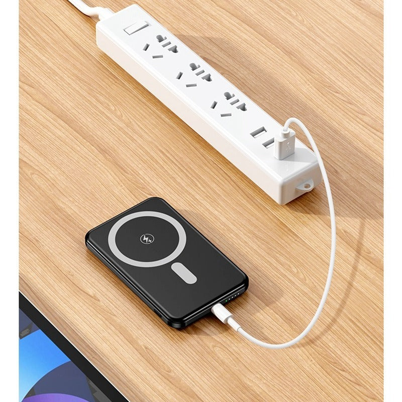 WINSWAY Ultra-thin 10.4mm Magnetic Power Bank, 5000mAh Wireless Portable Charger, Wired 20W Fast Charging Battery Pack, Compatible with Magsafe, iPhone 15/14/13/12 Series Samsung Android, Comes with USB C Charging Cable