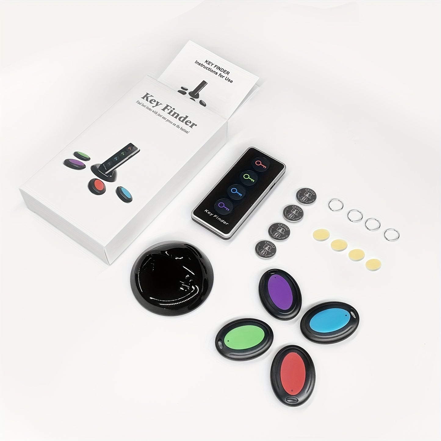 1 Transmitter & 4 Receivers Key Finder Locator, Wireless Key Tracker with Easy Tracking, Perfect for Seniors, Anti-Loss Device for Finding Car Keys, Phones, Wallet, Remote Control, Ideal Gift for Christmas