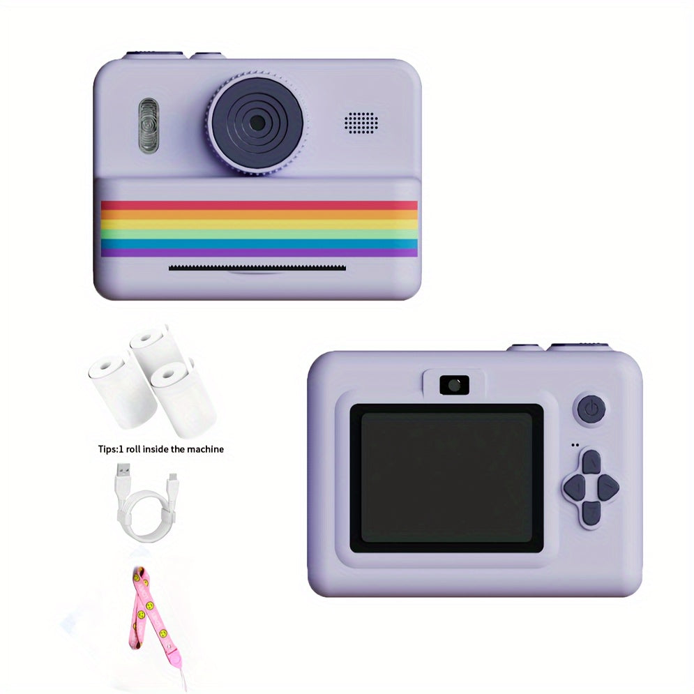 Youngsters Instant Print Camera, 2.8 Screen HD Digital Selfie Camera, Dual Lens Portable Toys with 3 Rolls Of Printing Paper, Christmas, Birthday, Halloween, Thanksgiving Gifts for 3-12 Years Old