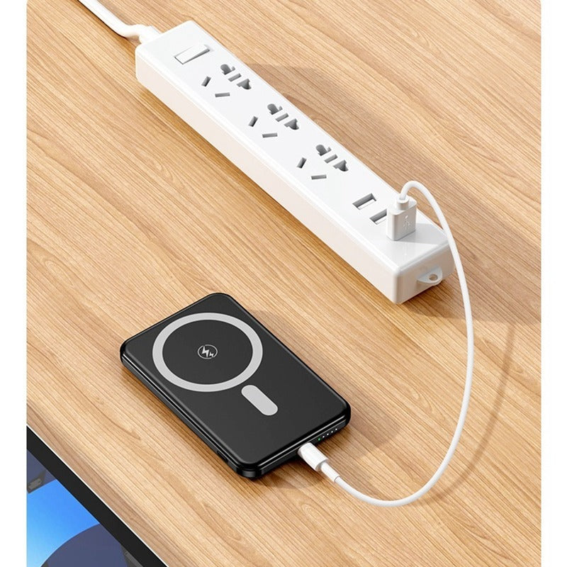 WINSWAY Ultra-thin 10.4mm Magnetic Power Bank, 5000mAh Wireless Portable Charger, Wired 20W Fast Charging Battery Pack, Compatible with Magsafe, iPhone 15/14/13/12 Series Samsung Android, Comes with USB C Charging Cable