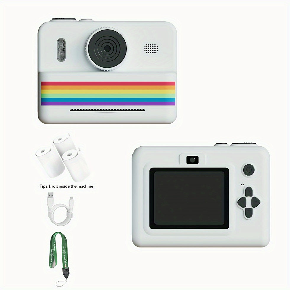 Youngsters Instant Print Camera, 2.8 Screen HD Digital Selfie Camera, Dual Lens Portable Toys with 3 Rolls Of Printing Paper, Christmas, Birthday, Halloween, Thanksgiving Gifts for 3-12 Years Old