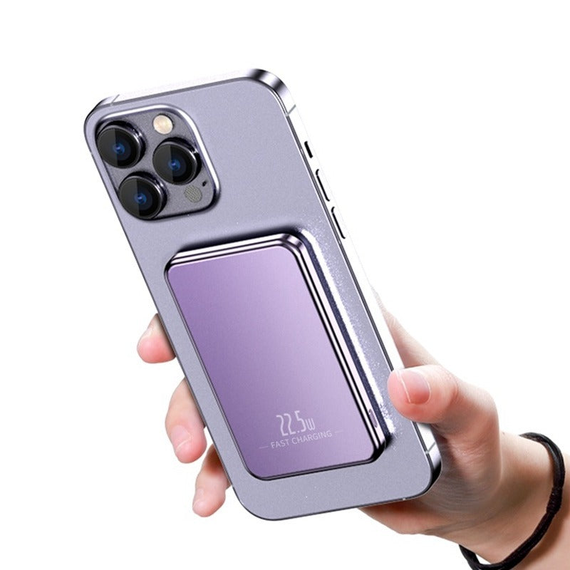 WINSWAY Ultra-thin 10.4mm Magnetic Power Bank, 5000mAh Wireless Portable Charger, Wired 20W Fast Charging Battery Pack, Compatible with Magsafe, iPhone 15/14/13/12 Series Samsung Android, Comes with USB C Charging Cable