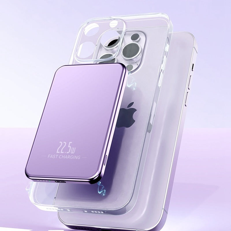 WINSWAY Ultra-thin 10.4mm Magnetic Power Bank, 5000mAh Wireless Portable Charger, Wired 20W Fast Charging Battery Pack, Compatible with Magsafe, iPhone 15/14/13/12 Series Samsung Android, Comes with USB C Charging Cable