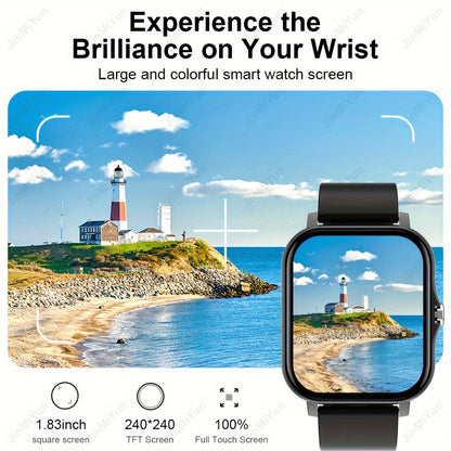 HOT 1.83 Inch Full Screen Touch Sports Smartwatch For Men And Women Sports Outdoor Smartwatch, With Functions Such As Wireless Call/message Reminder/custom Watch Face Wallpaper/multiple Sports Modes, Message Reminder Multi-fu